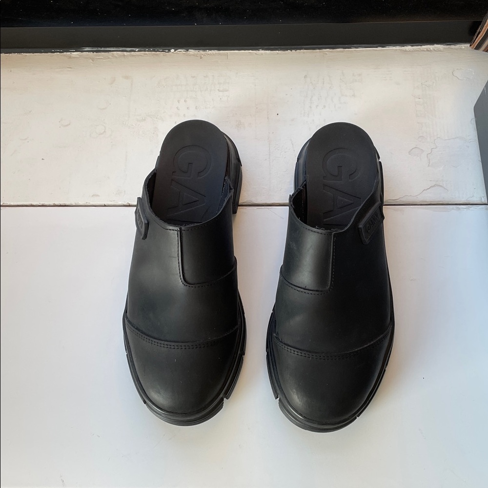 Ganni Recycled Rubber City Mules - Black - Size 39 - Picture 2 of 7